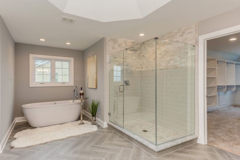 Contemporary Bathroom with Frameless Shower